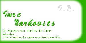 imre markovits business card